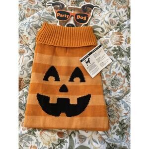 Party Dog JACK O LANTERN SWEATER Large Pumpkin Pet NEW Halloween NWT Autumn